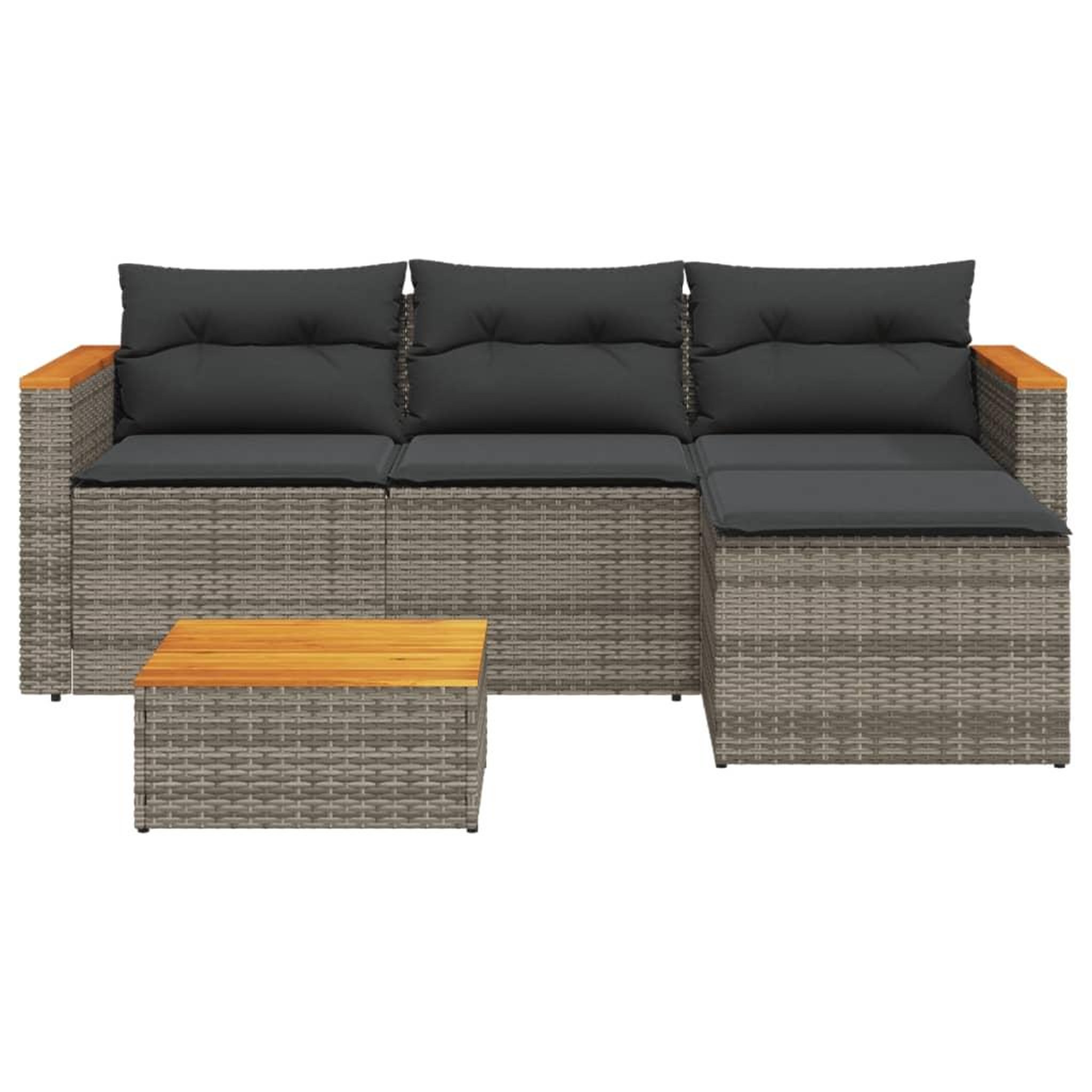 Voir la diapositive 4 : VIDAXL Salon de jardin avec coussins 3 pcs gris resine tressee