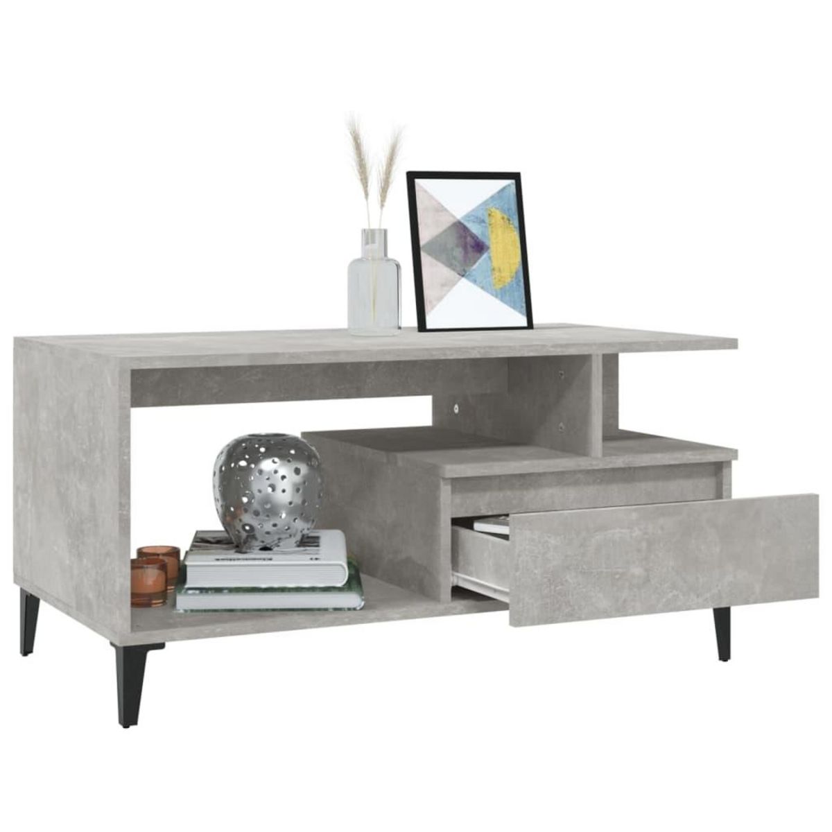 VIDAXL Table basse Gris beton 90x49x45 cm Bois d'ingenierie