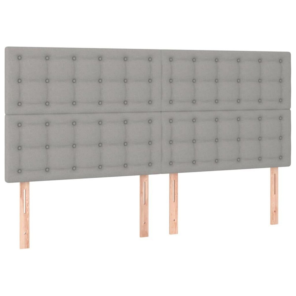VIDAXL Tete de lit a LED Gris clair 200x5x118/128 cm Tissu