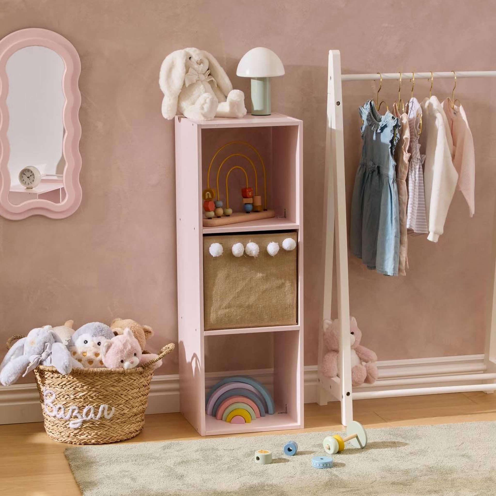 Voir la diapositive 2 : Atmosphera Kids Étagère enfant 3 cases  mix n'modul  94cm rose