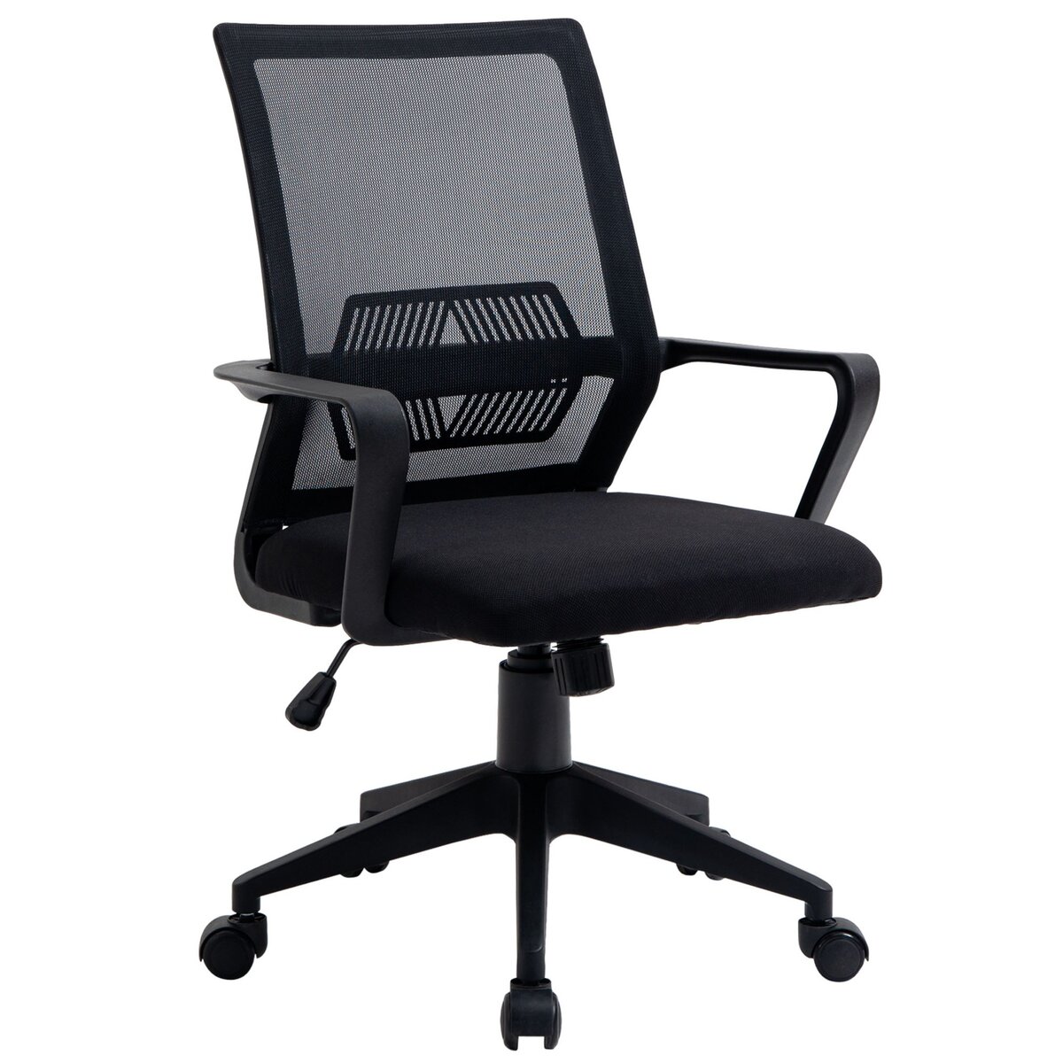 VINSETTO Vinsetto chaise de bureau ergonomique réglable pivotante 360° avec fonction à bascule verrouillable maille polyester noir