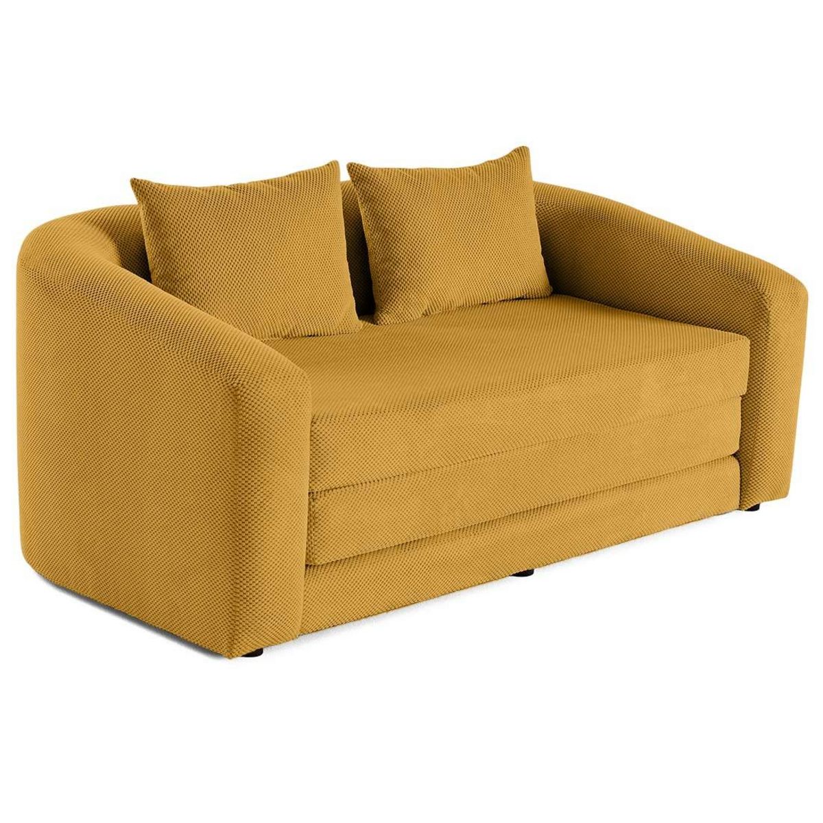 BEST MOBILIER Nuvia - canapé convertible déplimousse 2 places en velours texturé