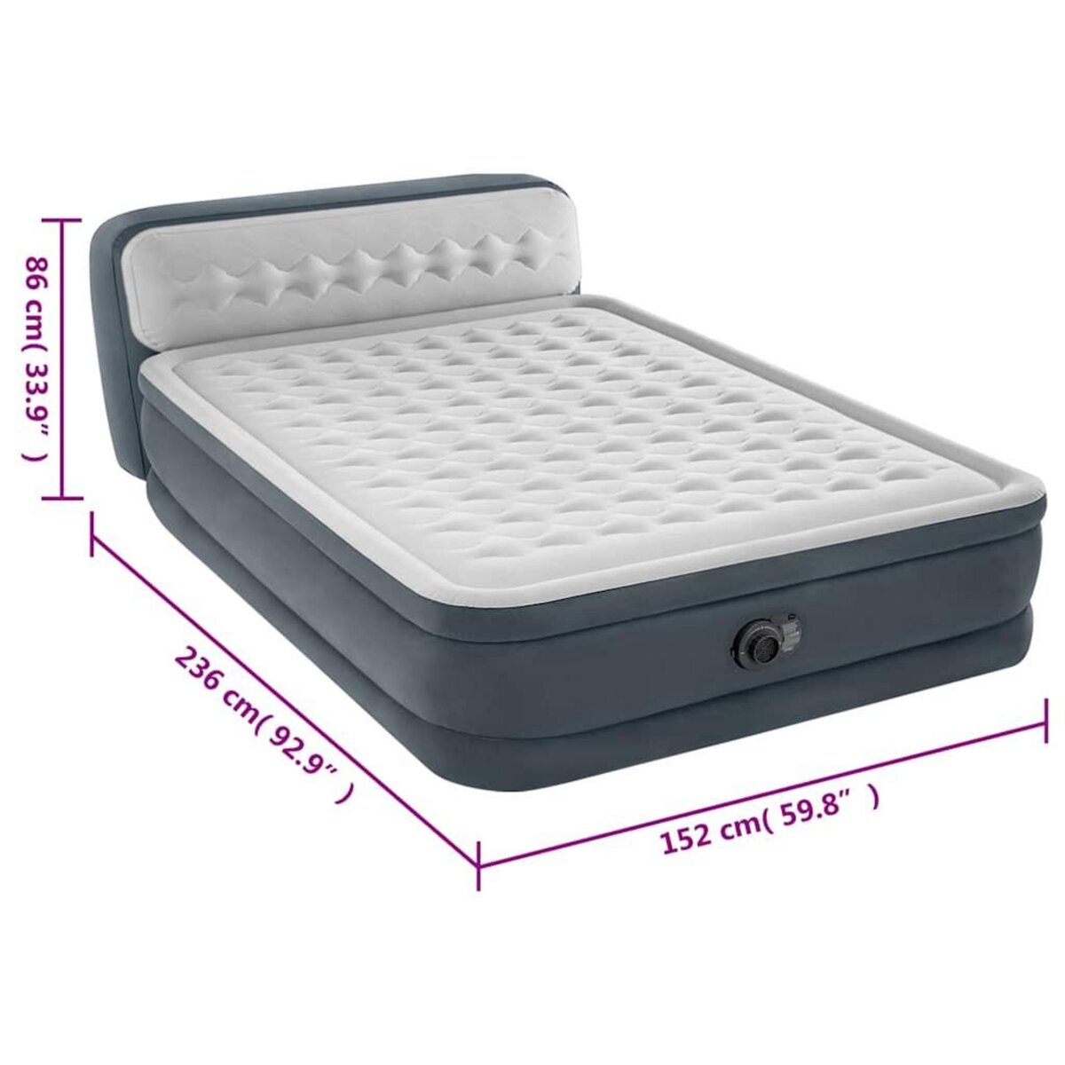 INTEX Matelas gonflable Ultra Plush Headboard 2 places - Intex