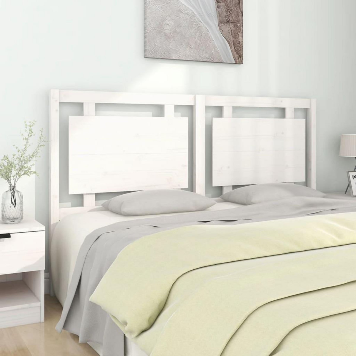 VIDAXL Tete de lit Blanc 165,5x4x100 cm Bois massif de pin