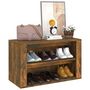 Voir la diapositive 4 : VIDAXL Etagere a chaussures Chene fume 75x35x45 cm Bois d'ingenierie