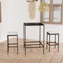 Voir la diapositive 1 : VIDAXL Ensemble de bar de jardin 3 pcs coussins Resine tressee Marron