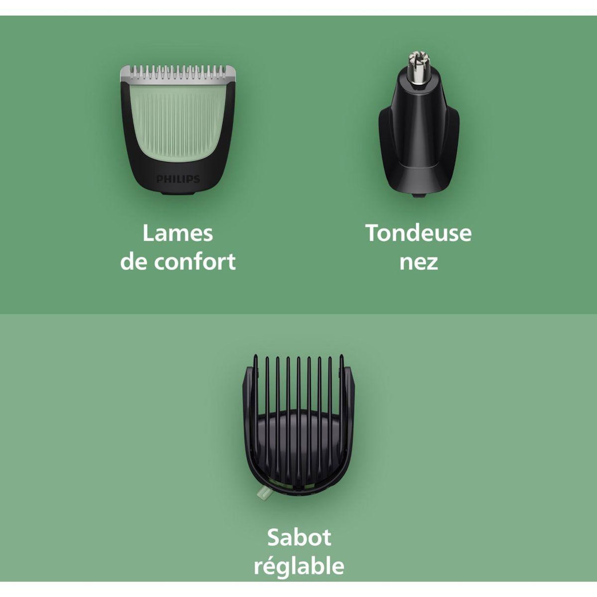 Philips Tondeuse multi usages MG3935/15 Series 3000, 9 hauteurs de coupe, précision 1 mm, autonomie 70mn