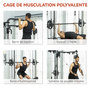 Voir la diapositive 4 : HOMCOM Station de musculation double polie barre de traction et barre longue musculation acier noir
