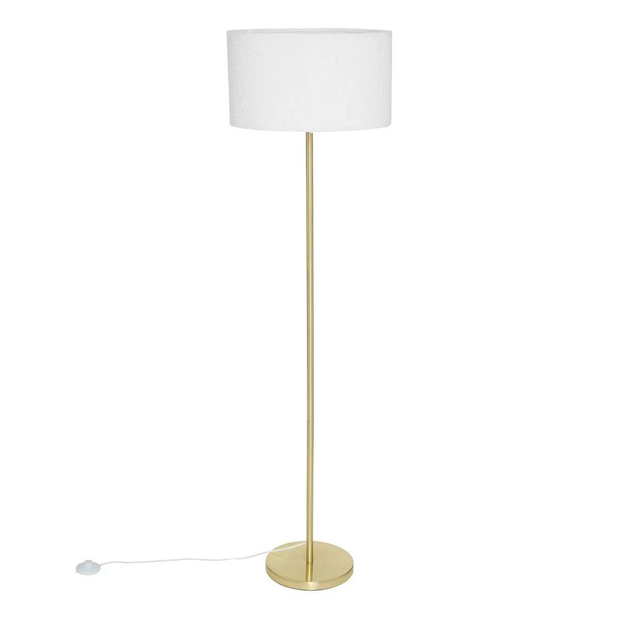 Voir la diapositive 3 : ATMOSPHERA Abat jour en tissu bouclette  beline  40cm blanc