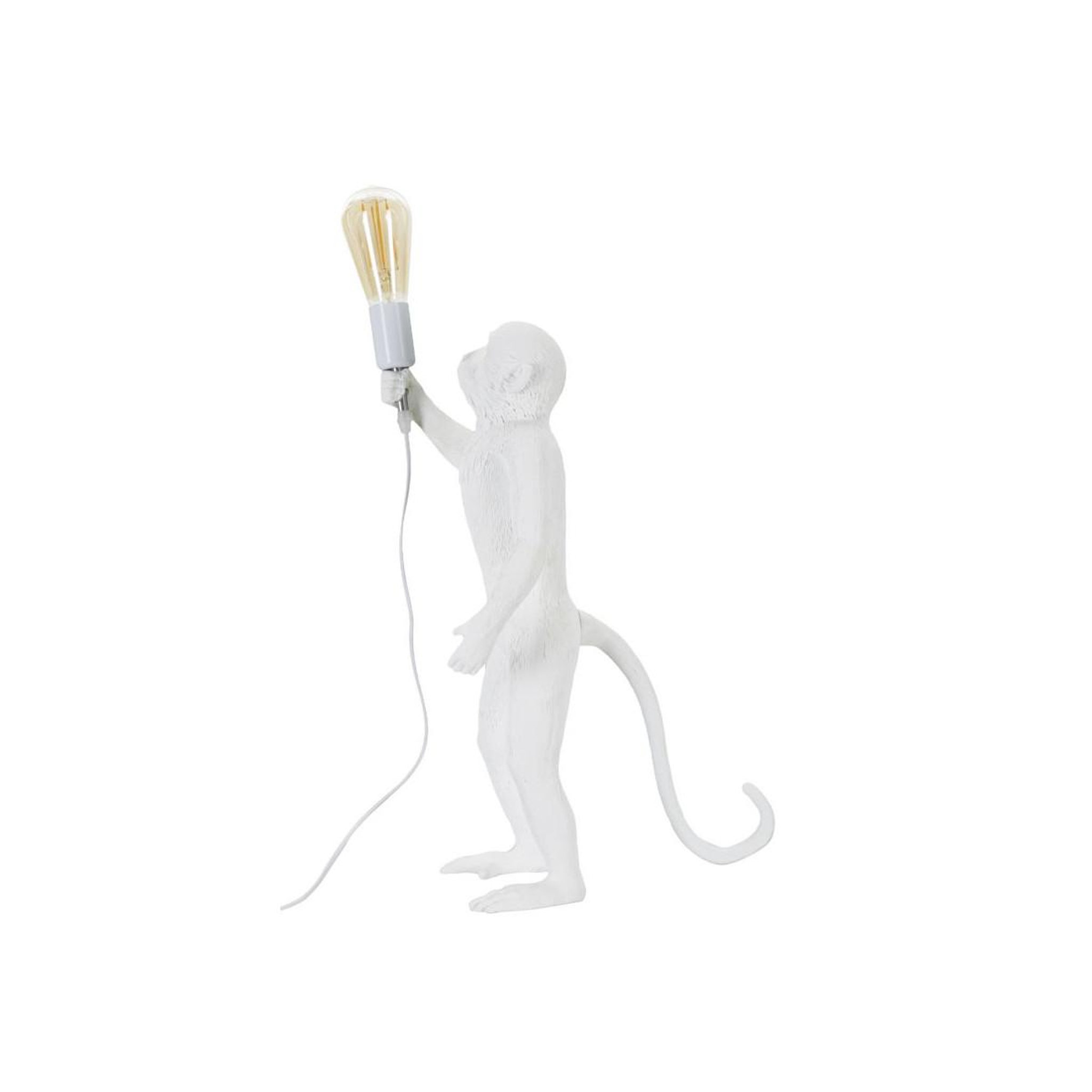 Voir la diapositive 2 : Paris Prix Lampe à poser en résine  singe  55cm blanc