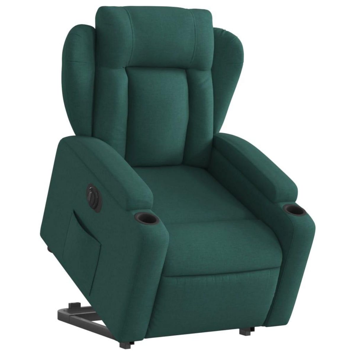 VIDAXL Fauteuil inclinable electrique vert fonce tissu