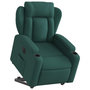 Voir la diapositive 3 : VIDAXL Fauteuil inclinable electrique vert fonce tissu
