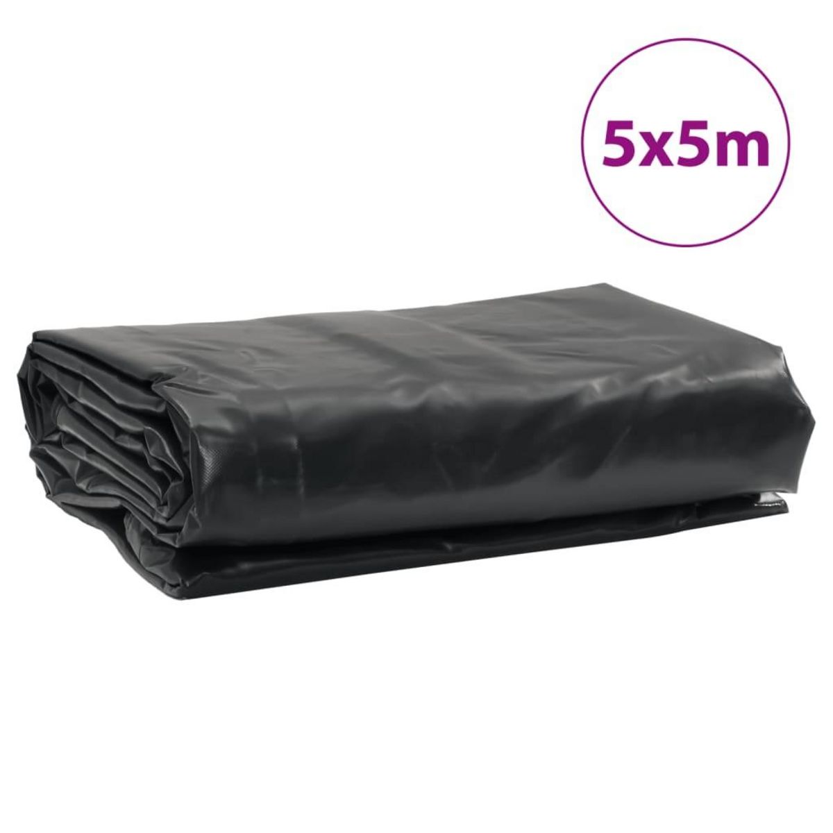 VIDAXL Bache noir 5x5 m 650 g/m²