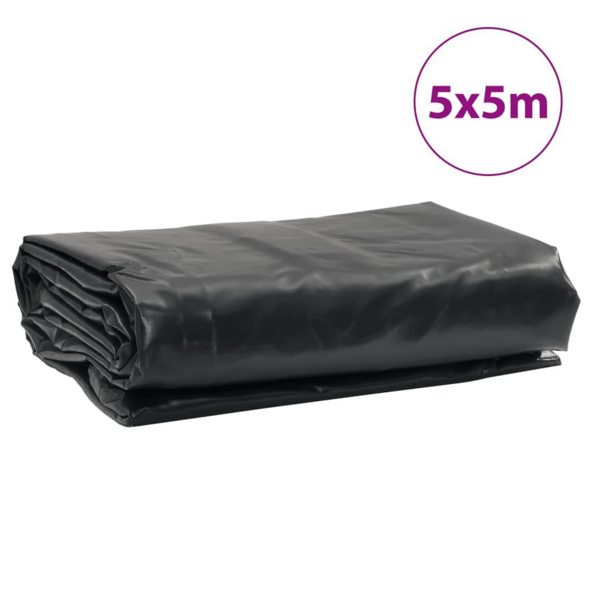 VIDAXL Bache noir 5x5 m 650 g/m²
