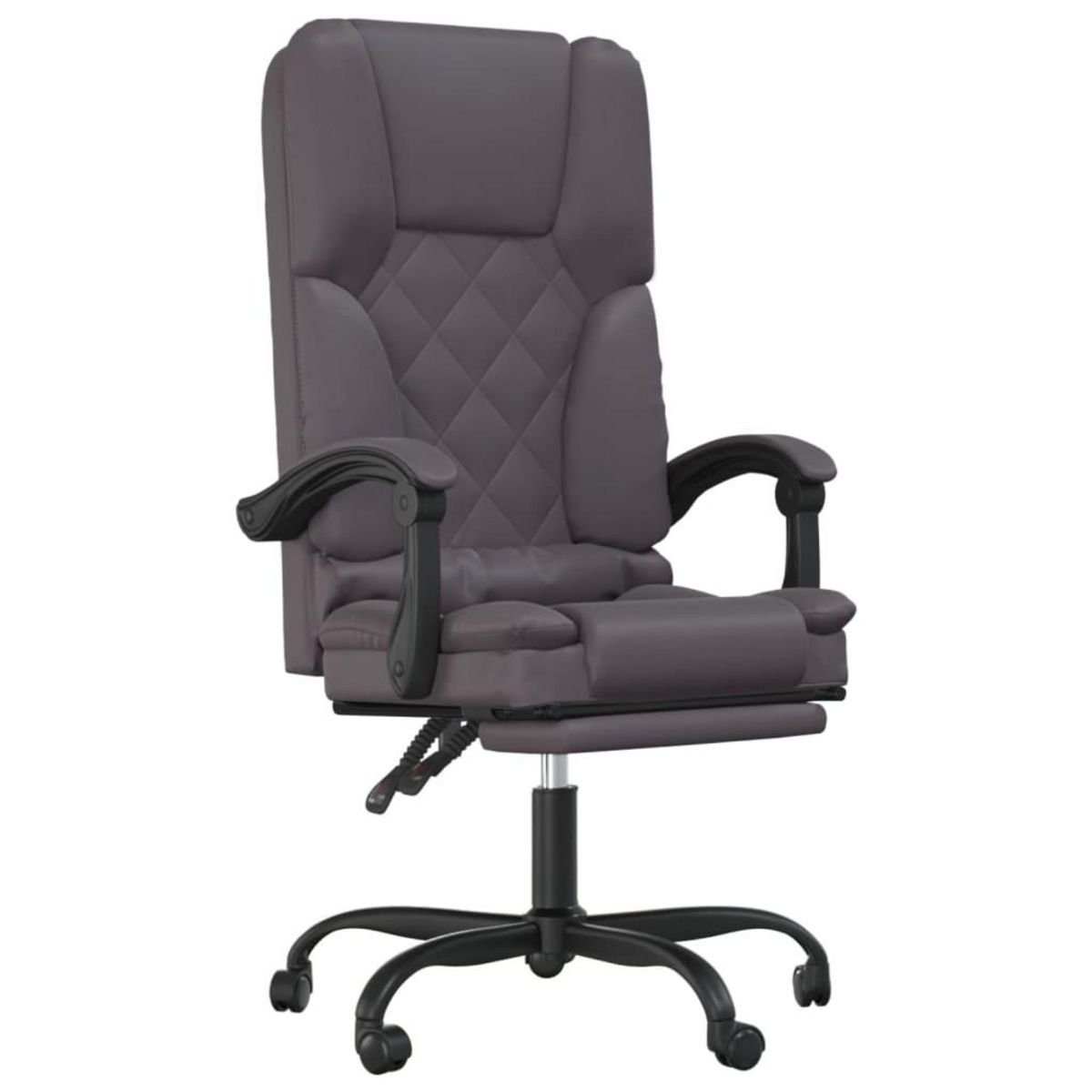 VIDAXL Fauteuil de massage inclinable de bureau Gris Similicuir