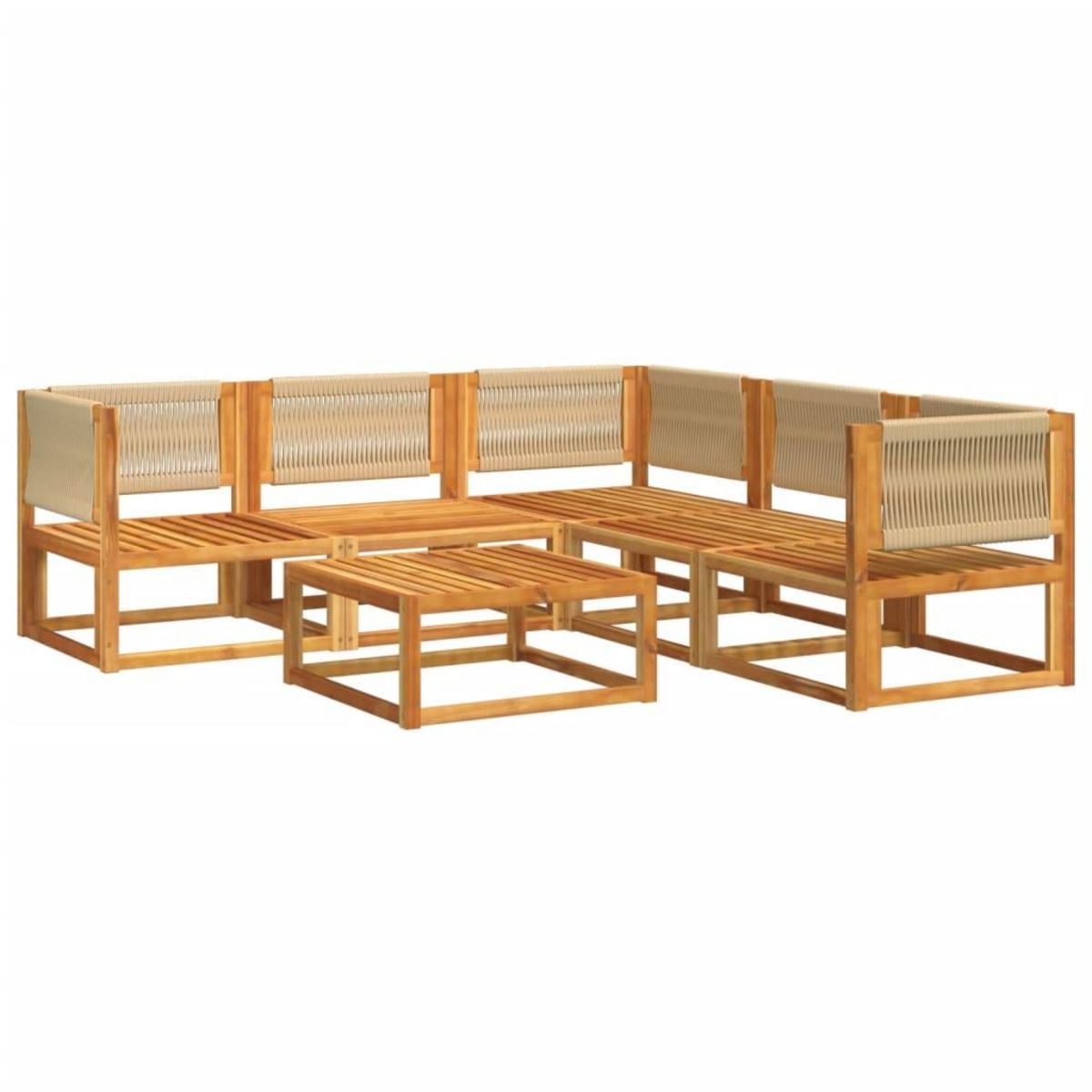 VIDAXL Salon de jardin avec coussins 6 pcs bois d'acacia solide