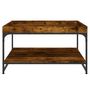 Voir la diapositive 4 : VIDAXL Table basse chene fume 80x80x45 cm bois d'ingenierie et fer