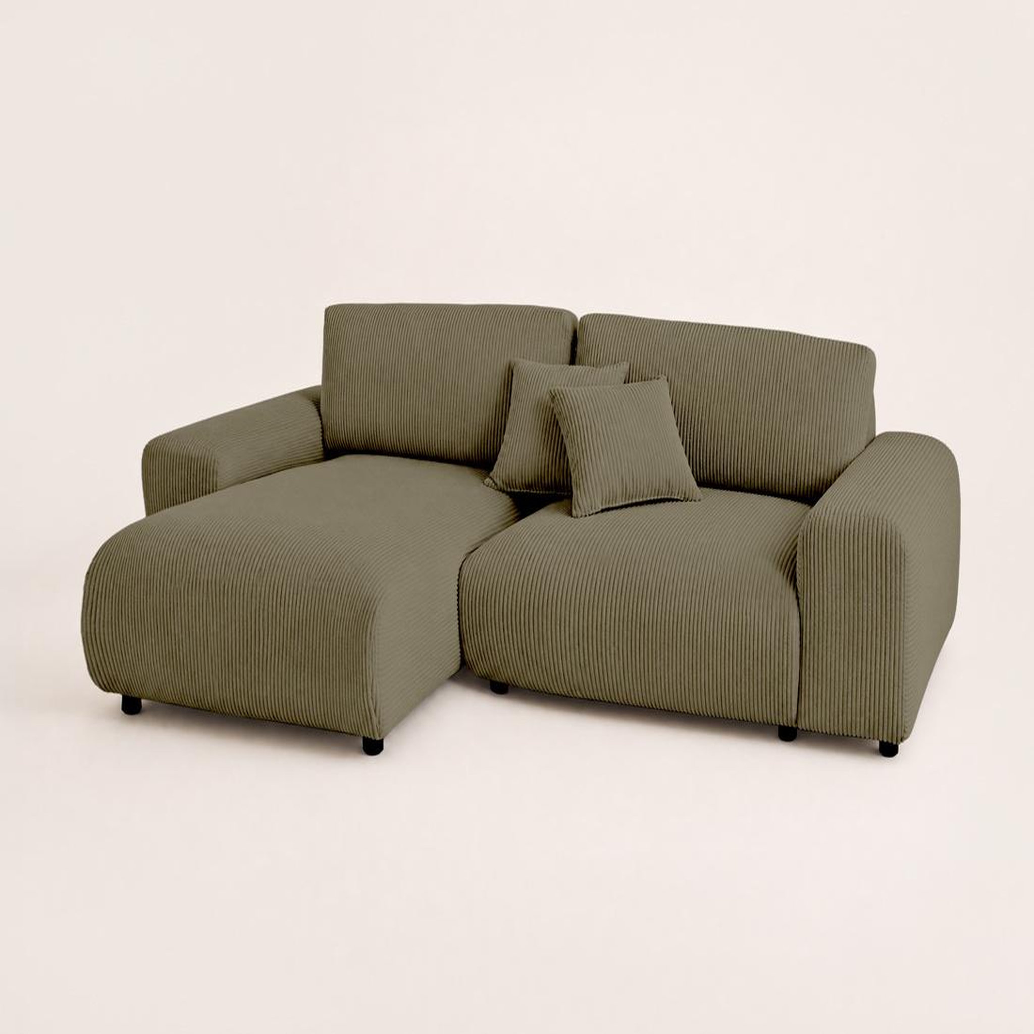 Voir la diapositive 5 : BEST MOBILIER Garance - canapé d'angle réversible - 4 places - en velours côtelé