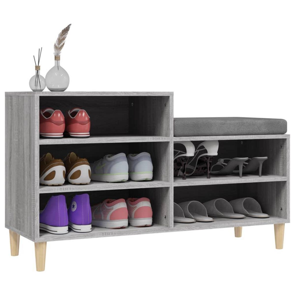 VIDAXL Armoire a chaussures Sonoma gris 102x36x60 cm Bois d'ingenierie