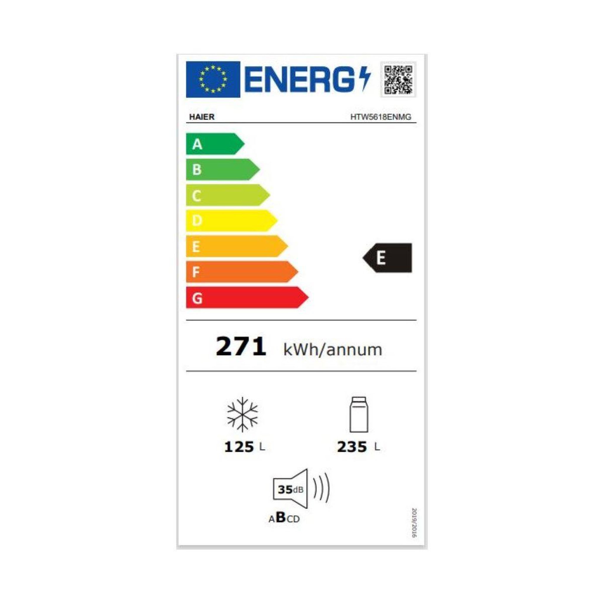 Voir la diapositive 6 : HAIER Réfrigérateur combiné HTW5618ENMG