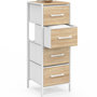 Voir la diapositive 4 : ID MARKET Meuble d'appoint 4 tiroirs UTAH 30 cm chiffonnier, meuble de rangement design industriel bois et blanc