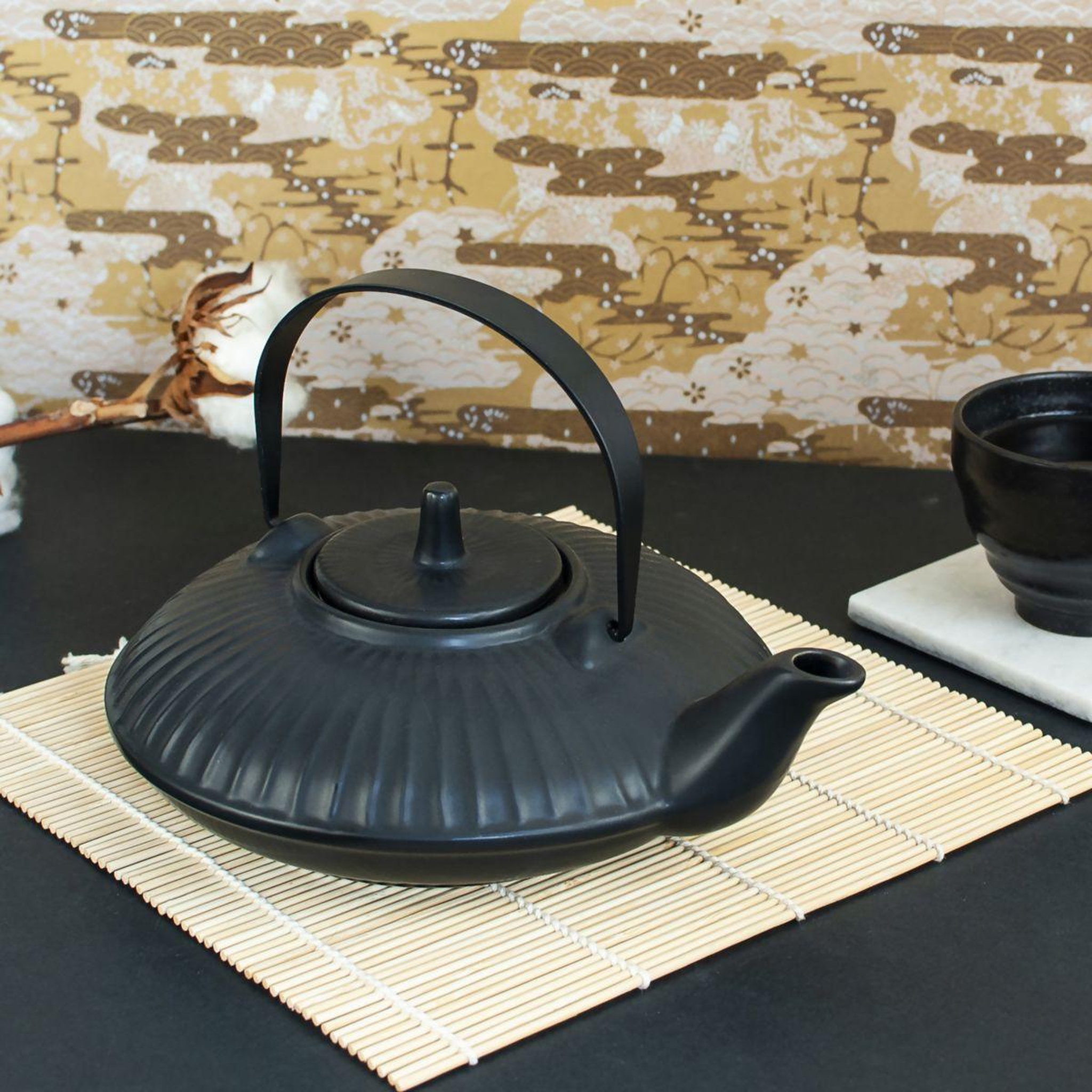 Voir la diapositive 2 : The Home Deco Factory Théière ceramique noire 60cl