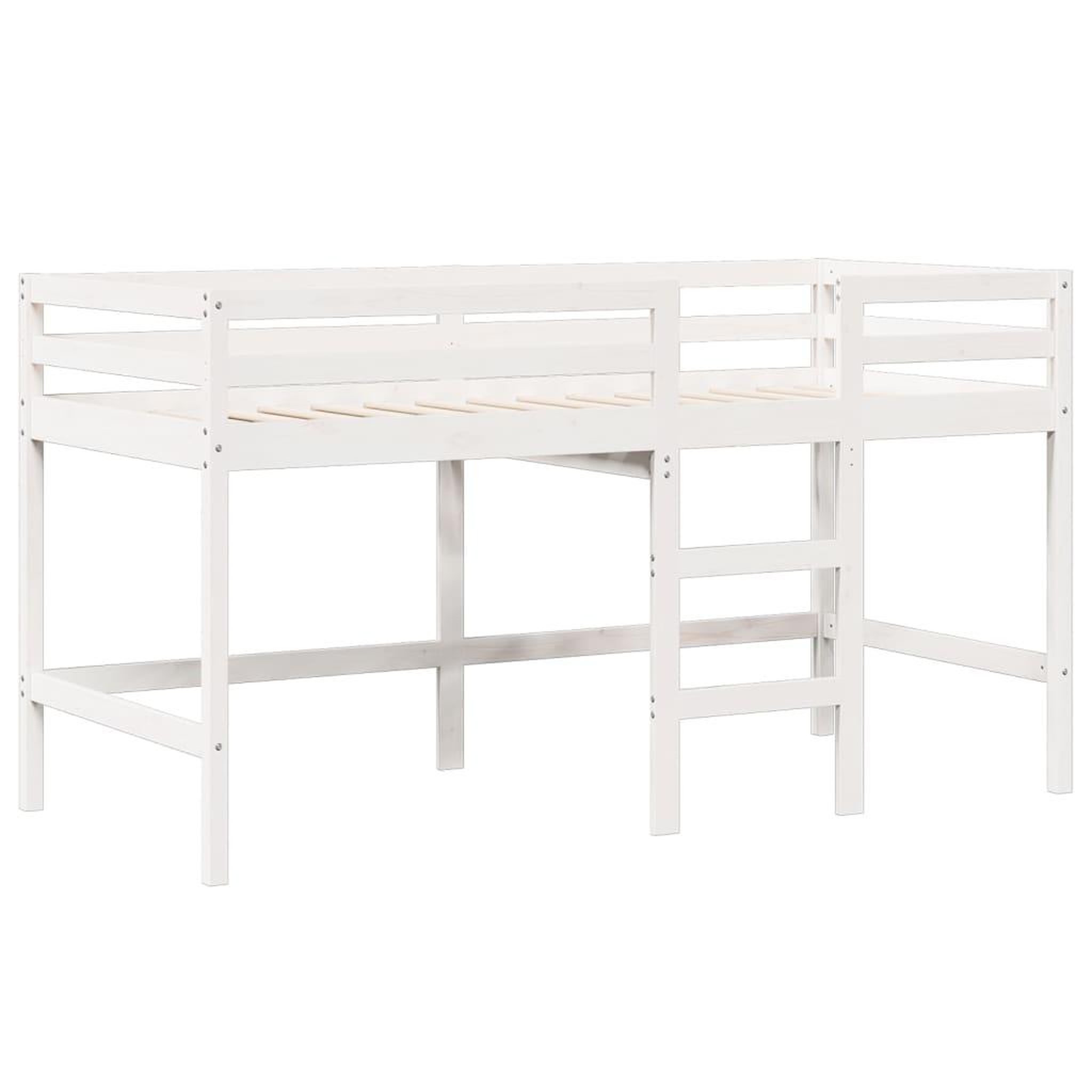Voir la diapositive 5 : VIDAXL Lit haut sans matelas blanc 80x200 cm bois de pin massif