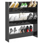 Voir la diapositive 3 : VIDAXL Armoire a chaussures murale gris brillant bois d'ingenierie