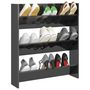 Voir la diapositive 3 : VIDAXL Armoire a chaussures murale gris brillant bois d'ingenierie