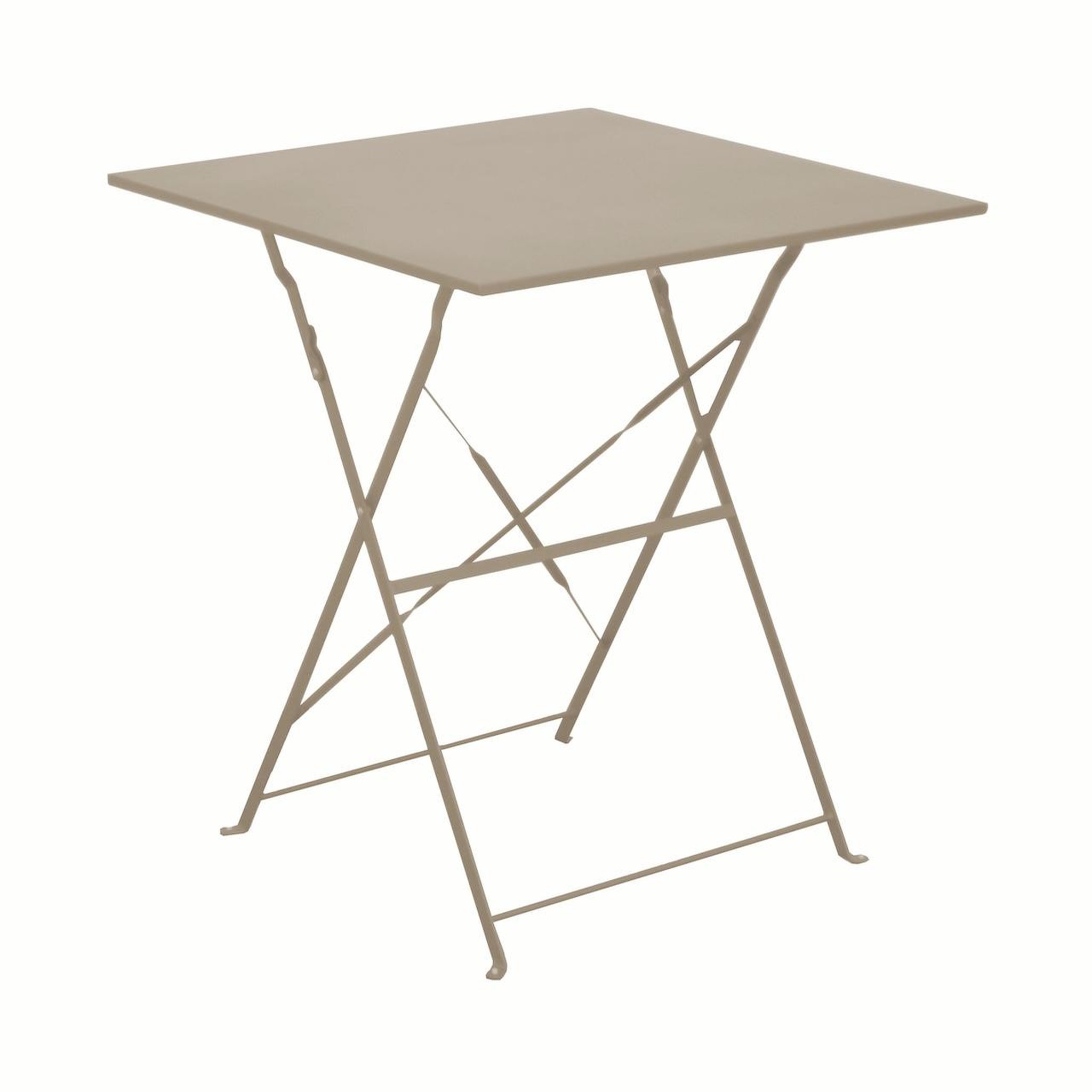 Proloisirs Guéridon pliant en acier - CUBA 70x70 - Plateau carré - Hauteur 71 cm - Coloris crème
