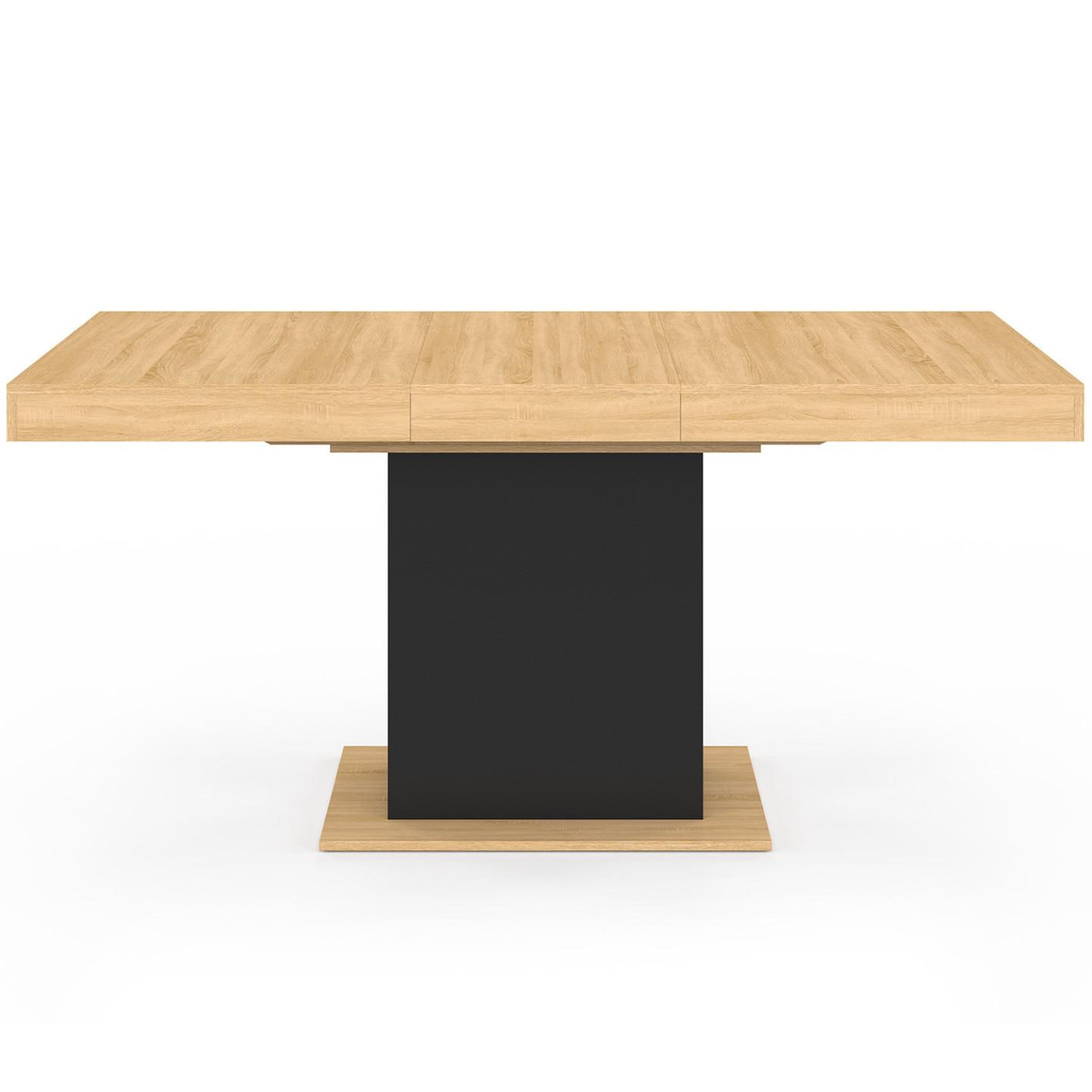 Voir la diapositive 3 : ID MARKET Table à manger extensible rectangle eden 4-6 personnes bois et noir 120-160 cm