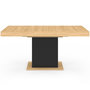 Voir la diapositive 3 : ID MARKET Table à manger extensible rectangle EDEN 4-6 personnes bois et noir 120-160 cm