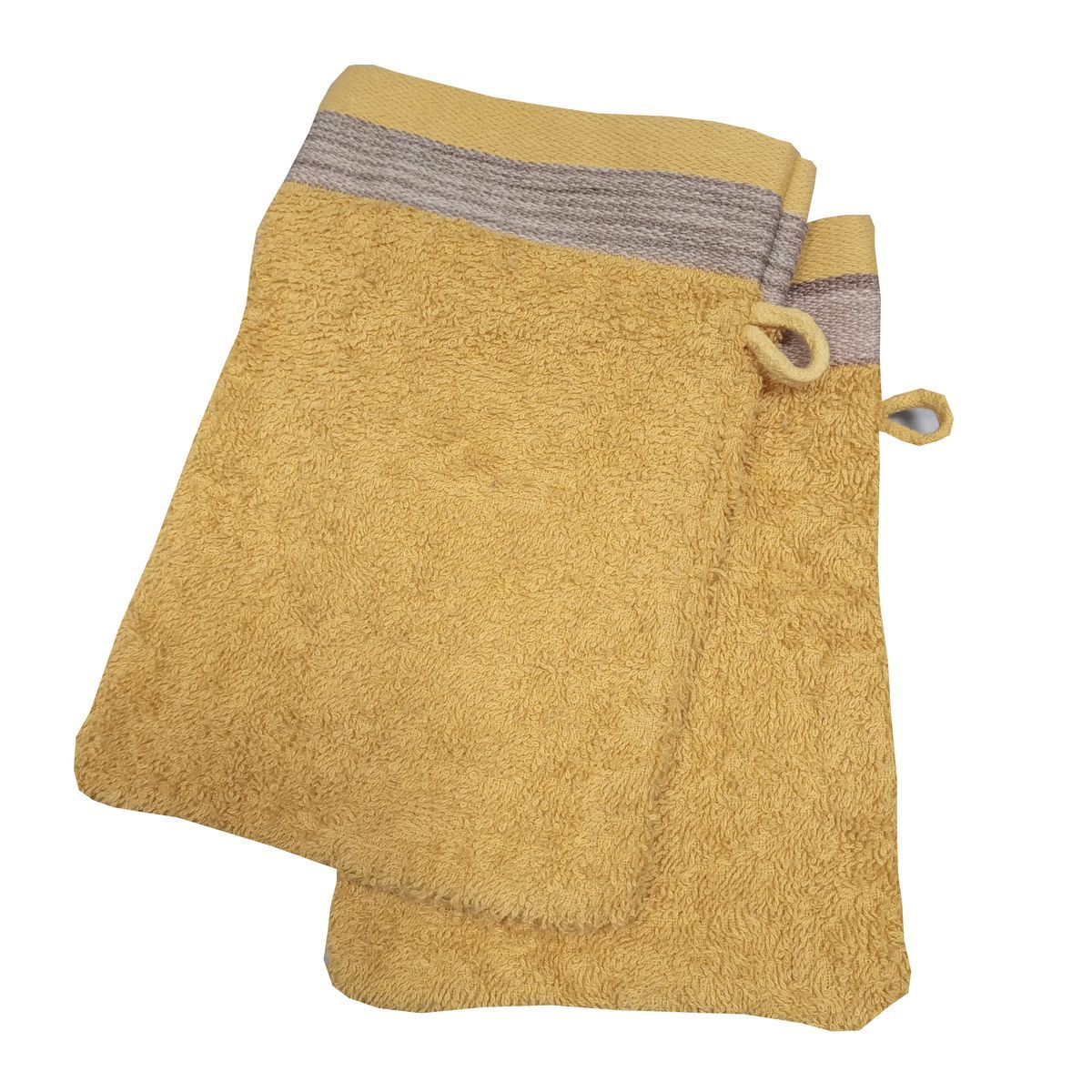 ACTUEL Lot 2 Gants de toilette fantaisies en coton 450gr/m²