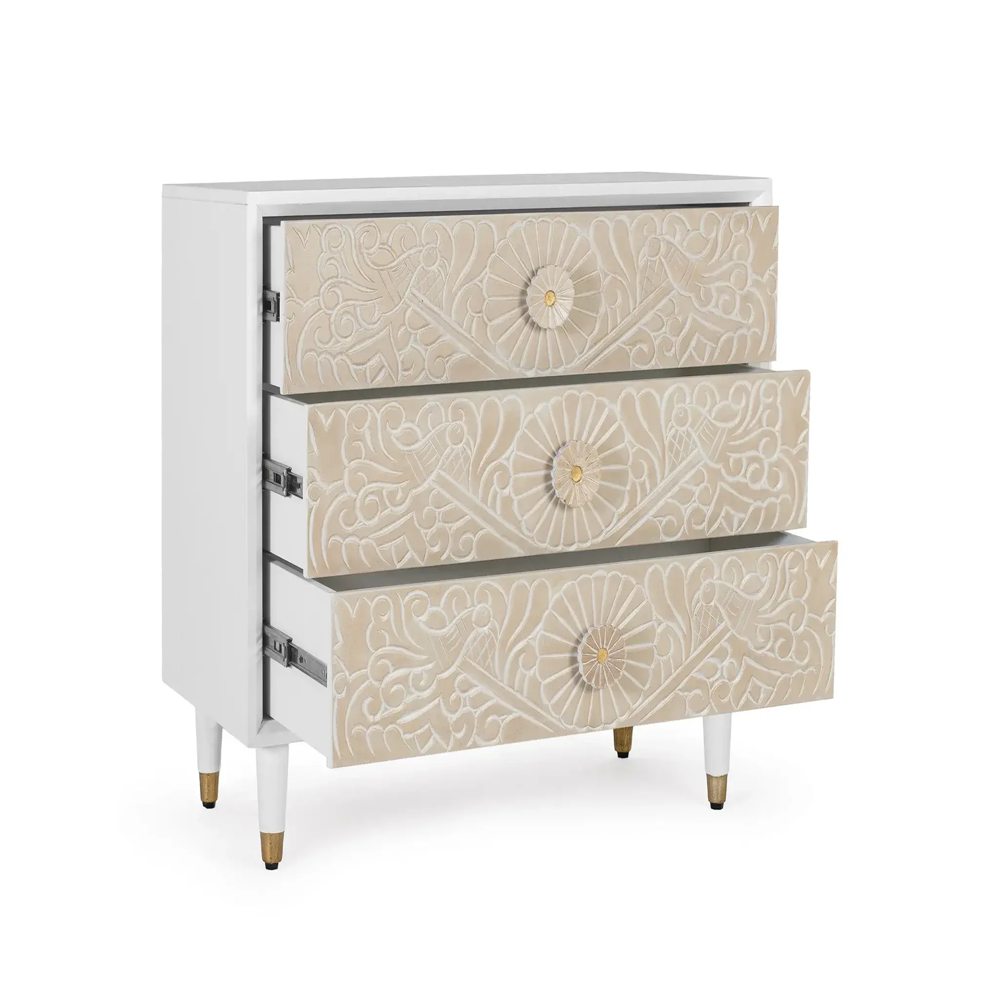 Voir la diapositive 2 : GINER Y COLOMER SL Commode en bois de manguier 90 cm style méditerranéen moderne
