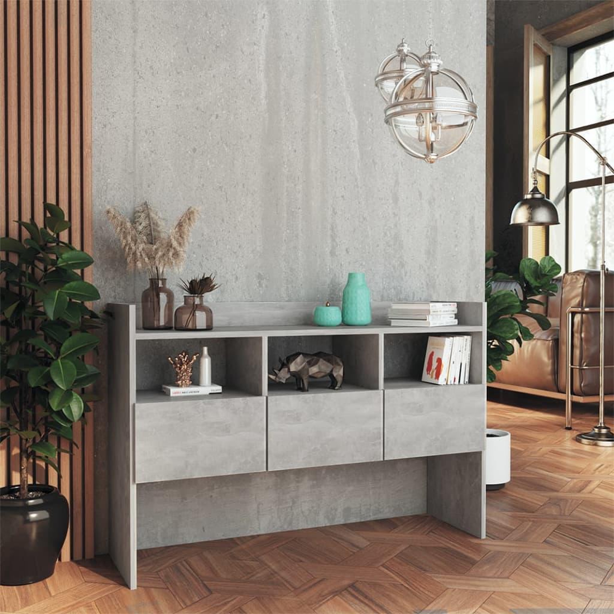 Voir la diapositive 3 : VIDAXL Buffet Gris beton 105x30x70 cm Bois d'ingenierie