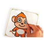 graine créative diamond painting - étiquette à bagage singe - kit diy