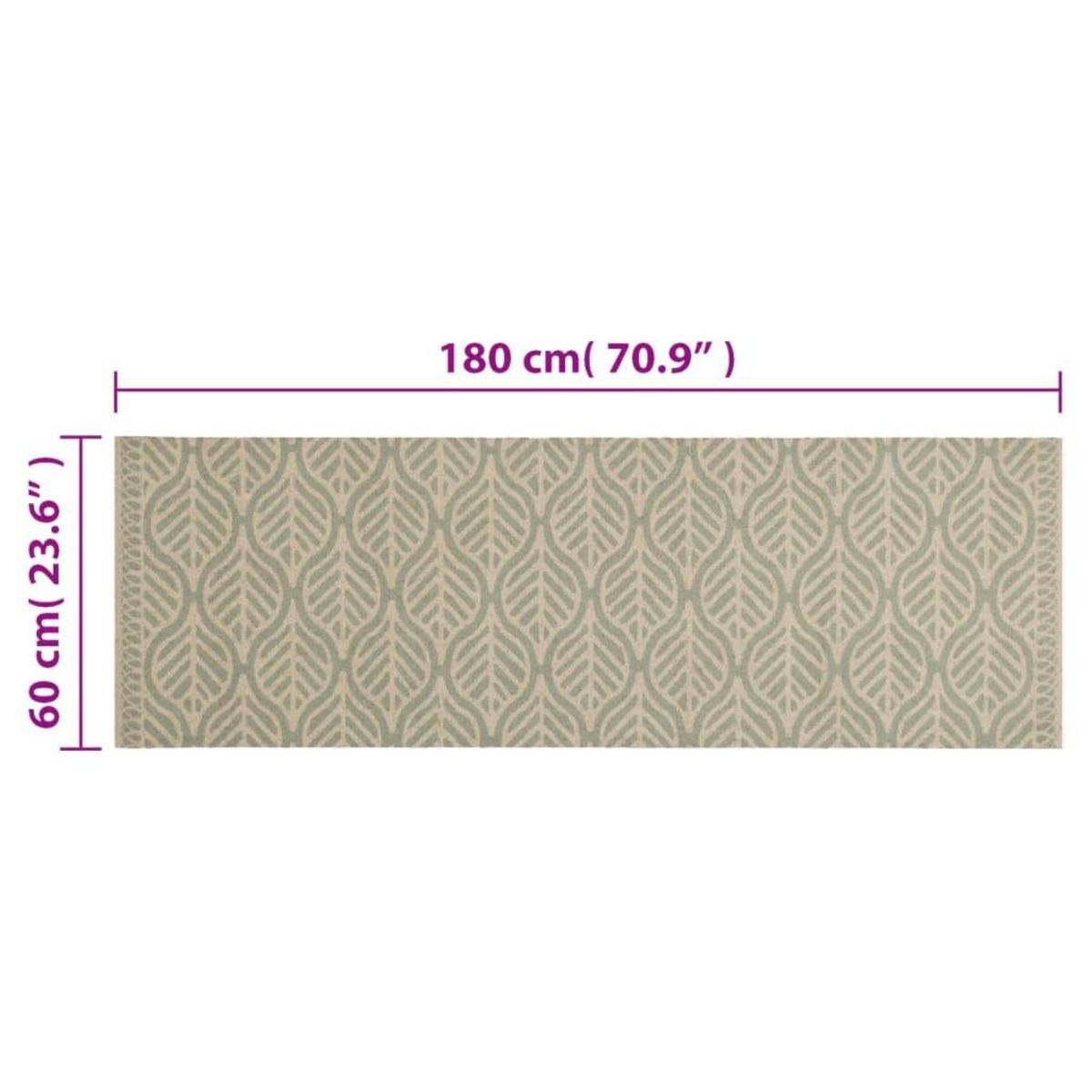 VIDAXL Tapis de cuisine lavable impression feuilles 60x180 cm velours