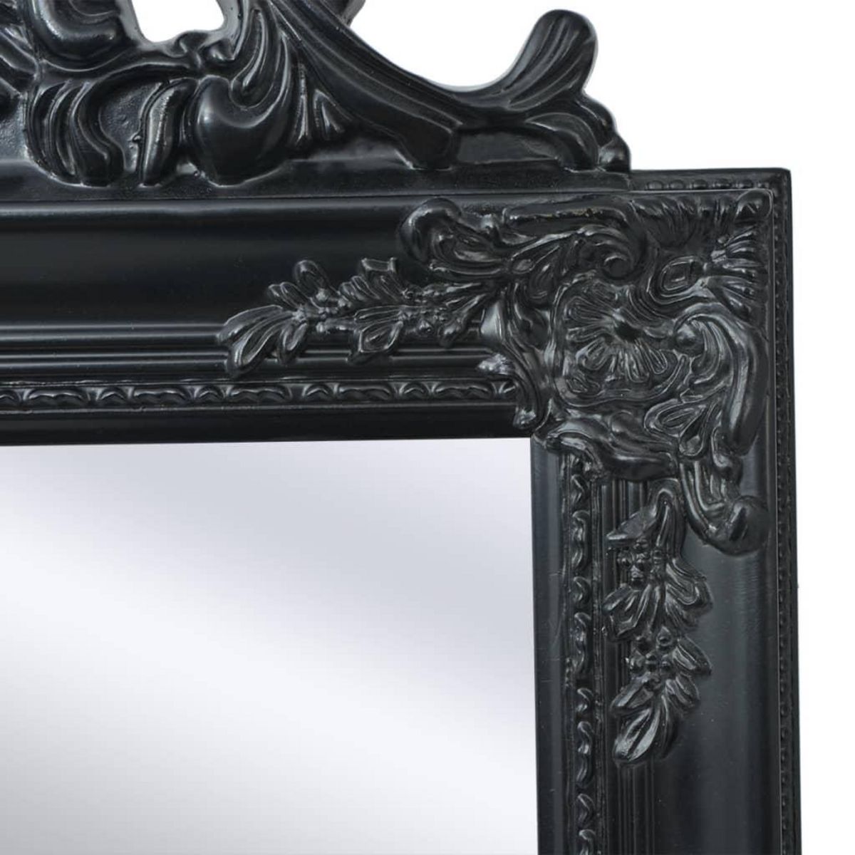 VIDAXL Miroir sur pied Style baroque 160x40 cm Noir