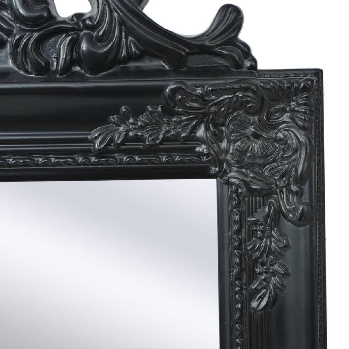 VIDAXL Miroir sur pied Style baroque 160x40 cm Noir