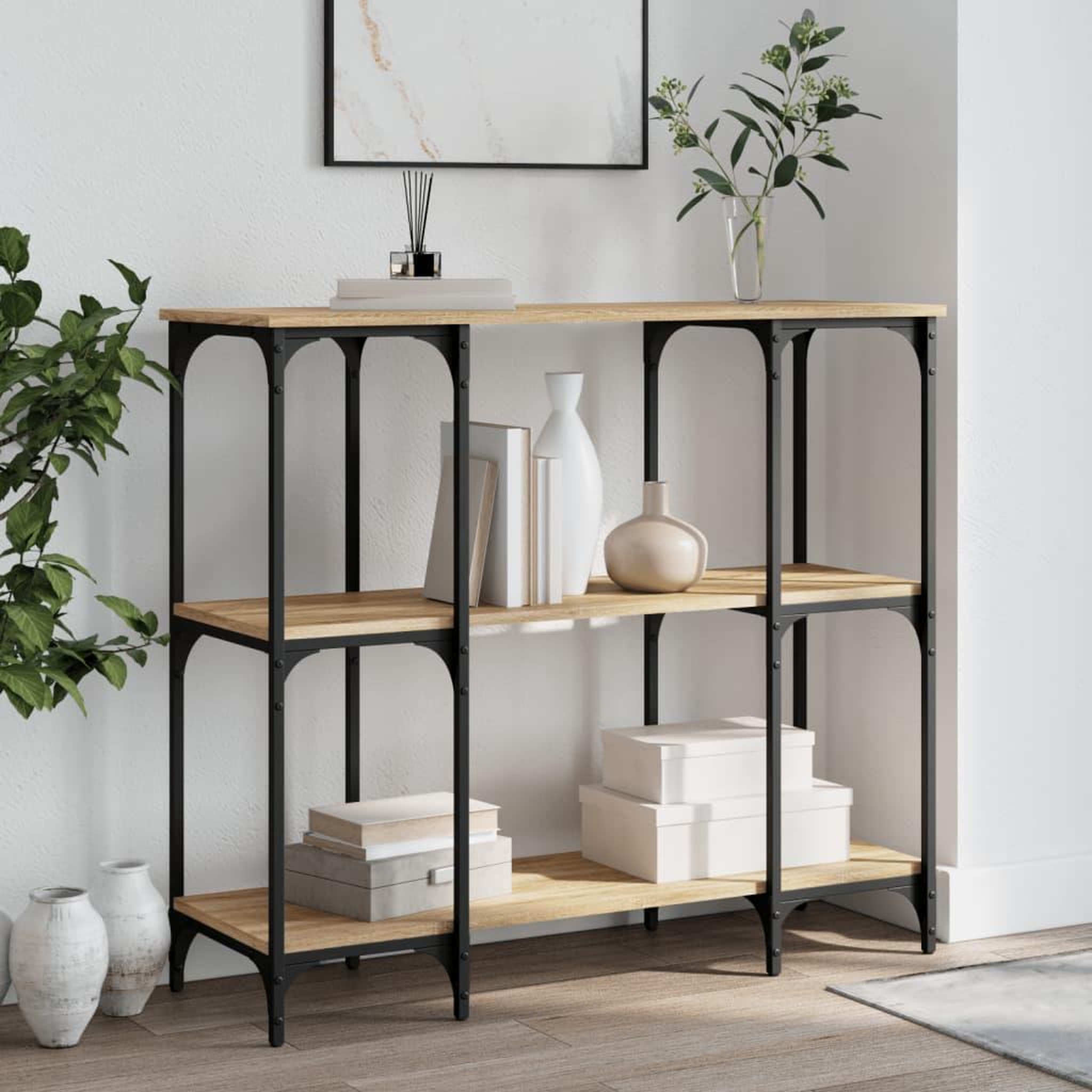 VIDAXL Table console chene sonoma 102x35x90 cm bois d'ingenierie