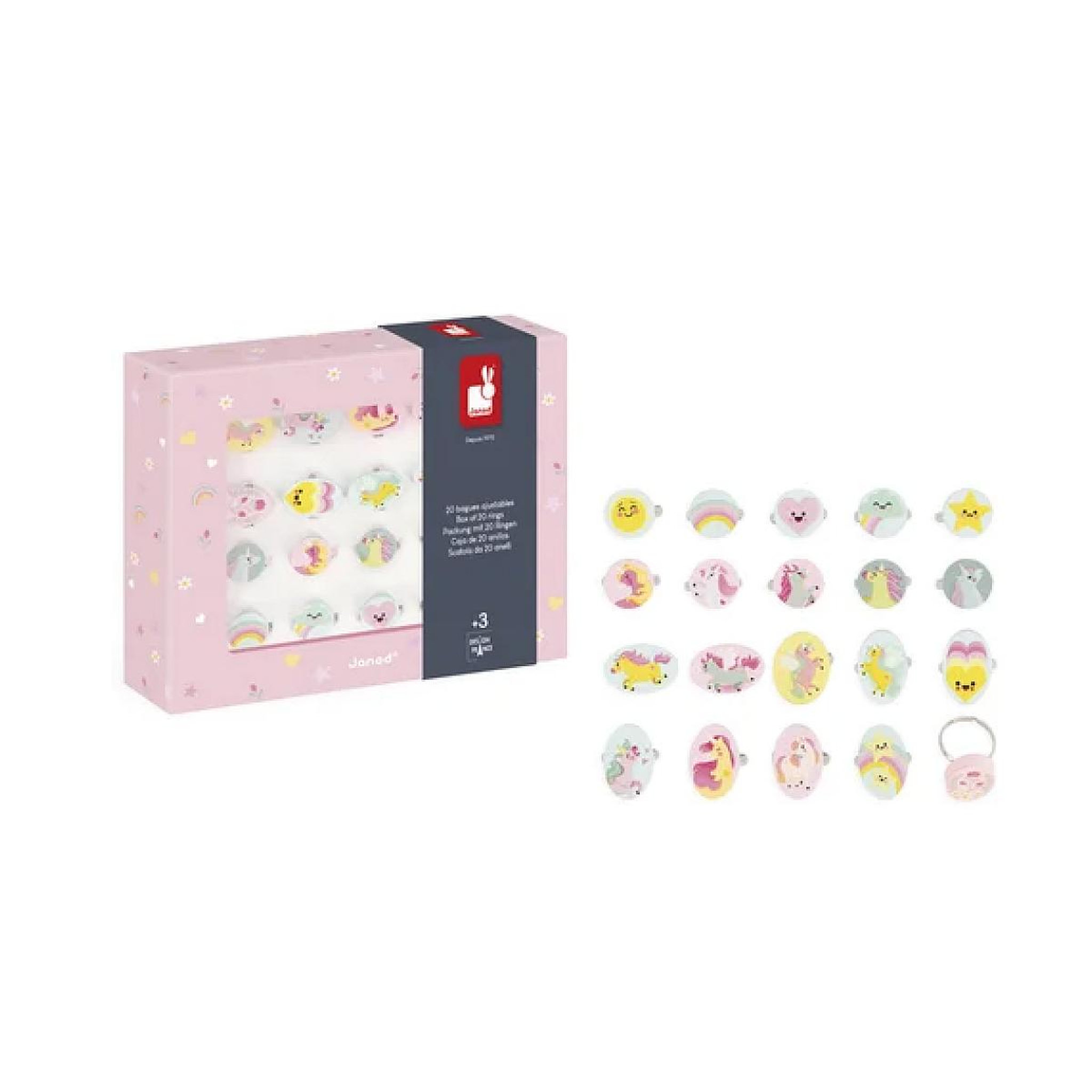 Juratoys-Janod Licorne - 20 Bagues ajuste