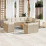 Voir la diapositive 1 : VIDAXL Salon de jardin avec coussins 13 pcs beige resine tressee