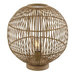 GLOBO Lampe à poser design bambou Hildegard - Diam. 40 x H. 42 cm - Beige naturel