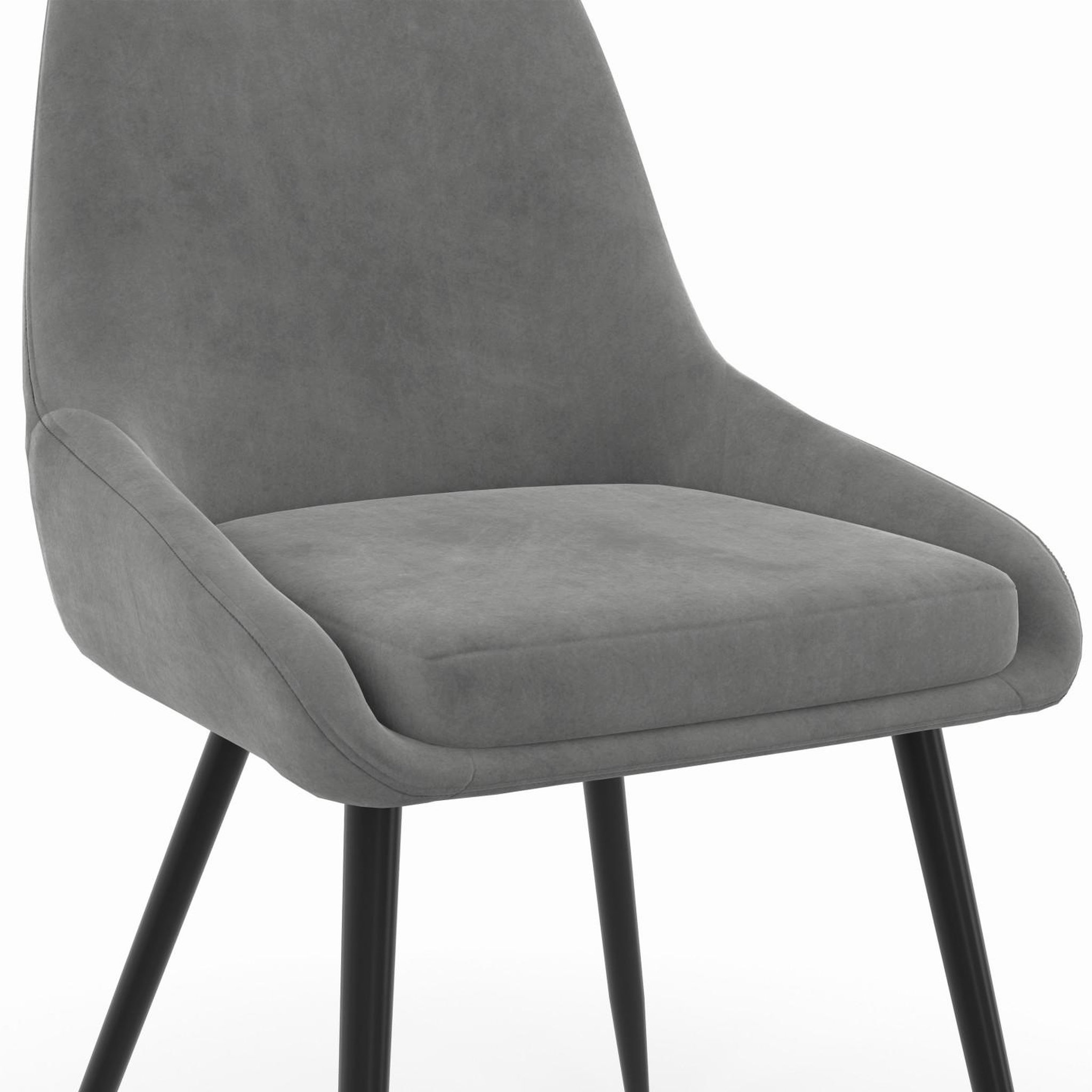 Voir la diapositive 6 : ID MARKET Lot de 6 chaises thalya en velours mix color pastel bleu x2, gris foncé x2, gris clair, rose avec accoudoirs