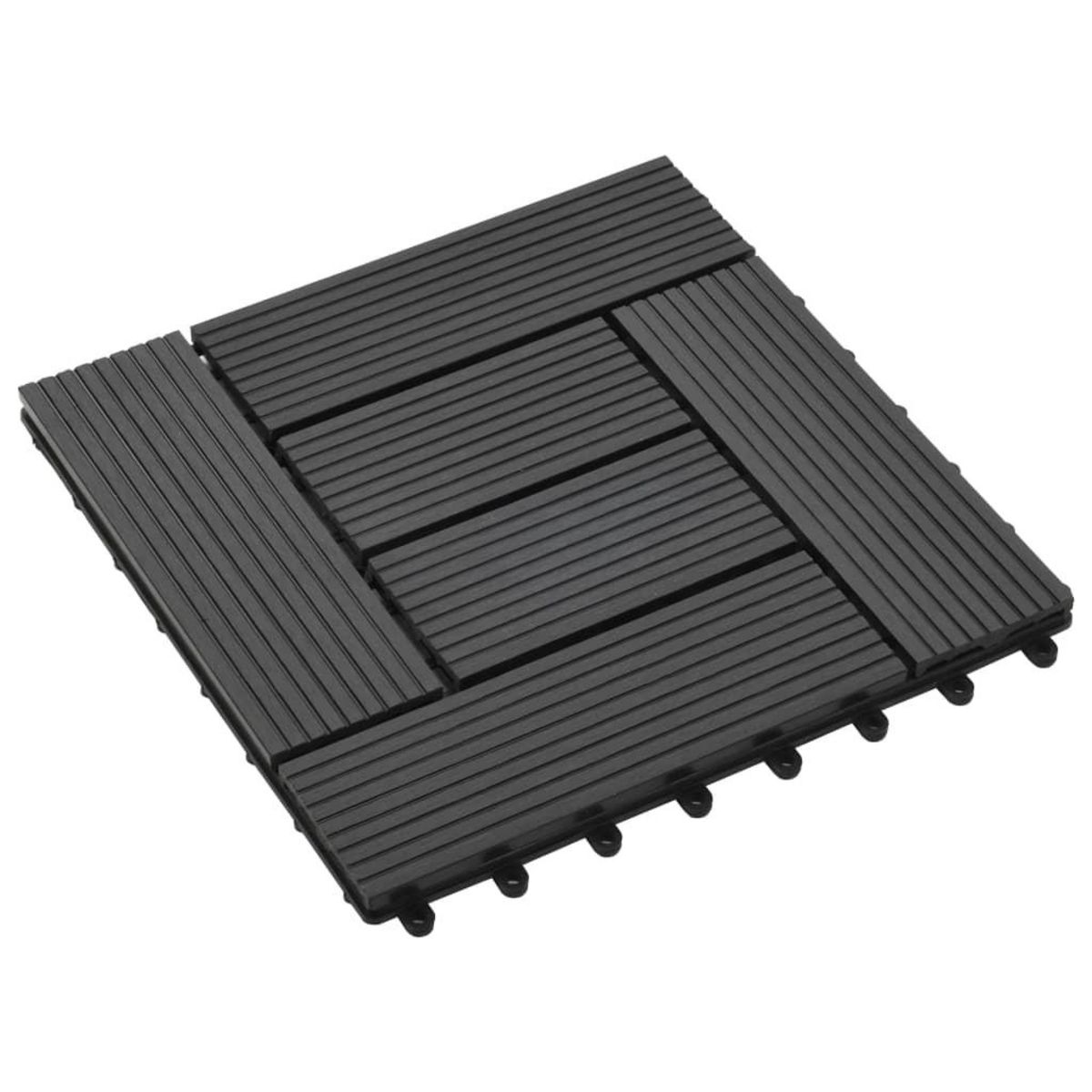 VIDAXL Carreau de terrasse 11 pcs WPC 30 x 30 cm 1 m^2 Noir