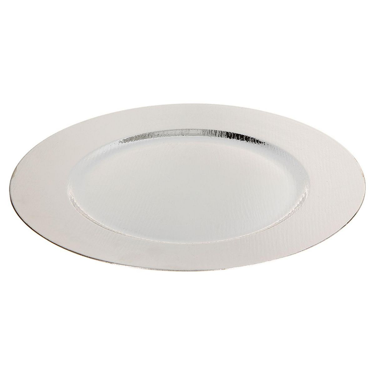 FEERIC LIGHT & CHRISTMAS Lot de 12 assiettes de présentation effet bois - Argent