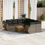 Voir la diapositive 1 : VIDAXL Salon de jardin 9 pcs avec coussins gris resine tressee