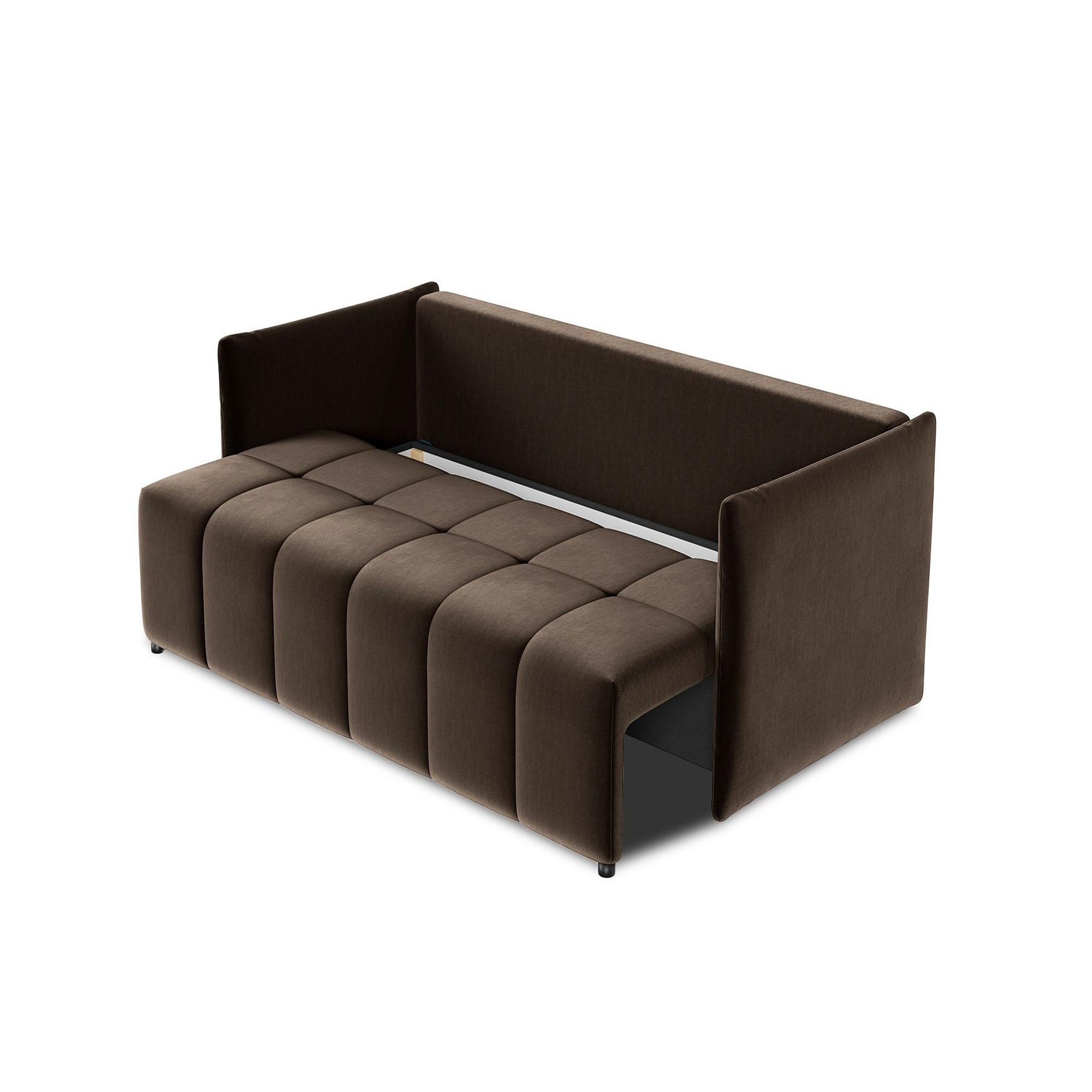 Voir la diapositive 2 : BEST MOBILIER Petra - canapé 3 places convertible avec coffre - en velours