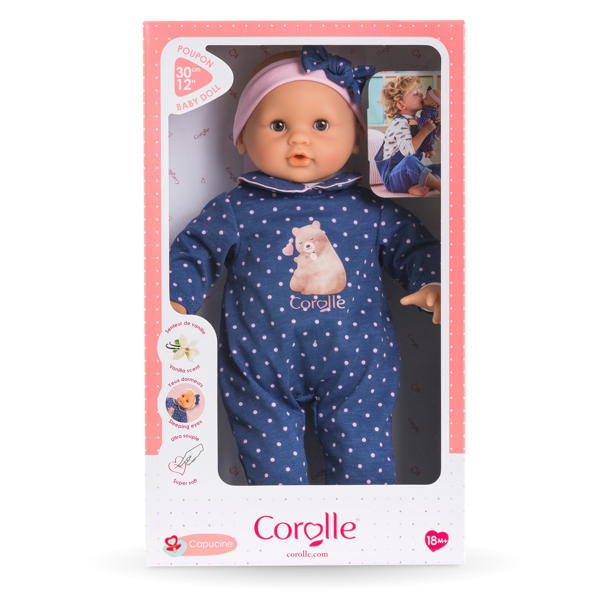 Voir la diapositive 2 : Corolle Poupon Bébé Calin Capucine - Ourson