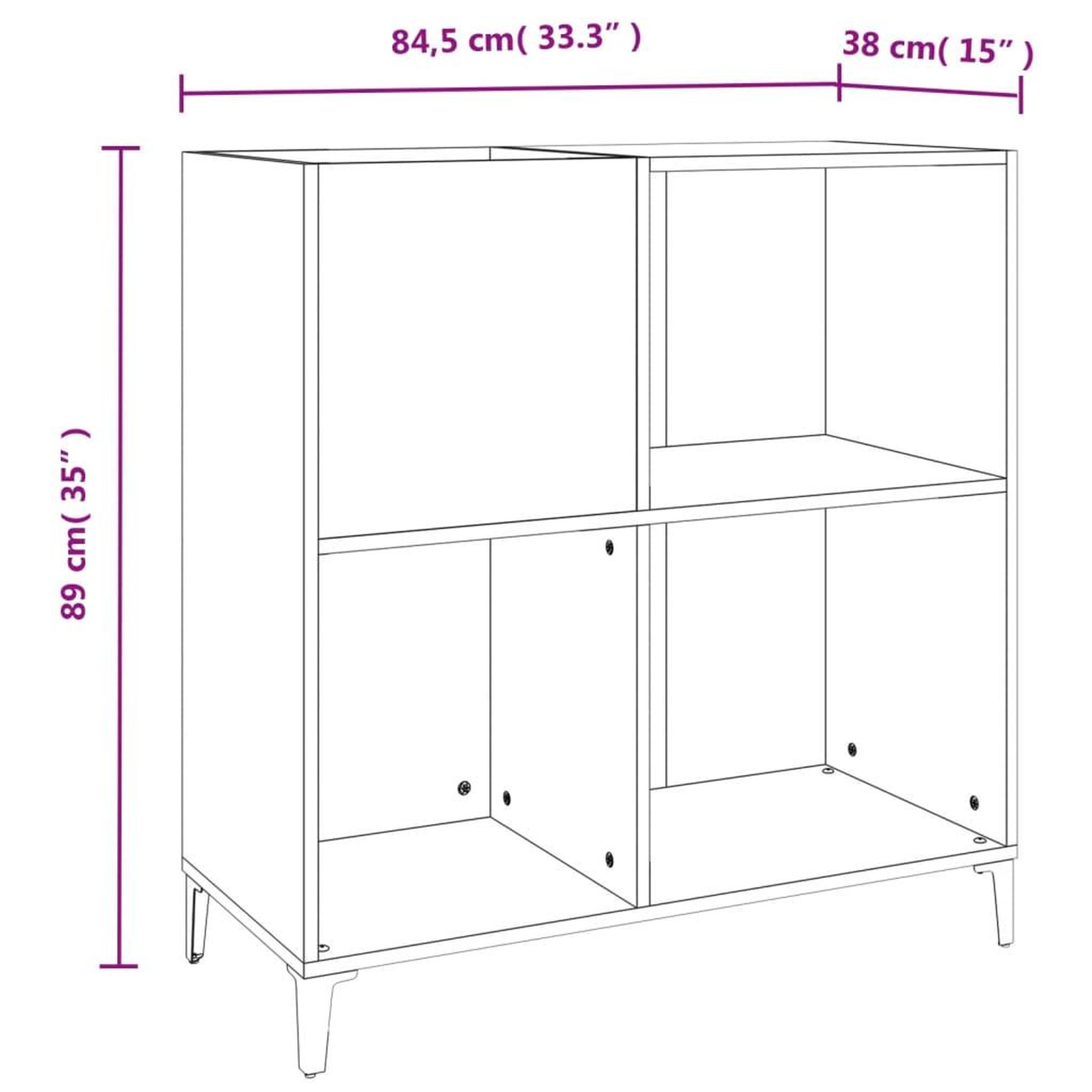 Voir la diapositive 6 : VIDAXL Armoire a disques noir 84,5x38x89 cm bois d'ingenierie